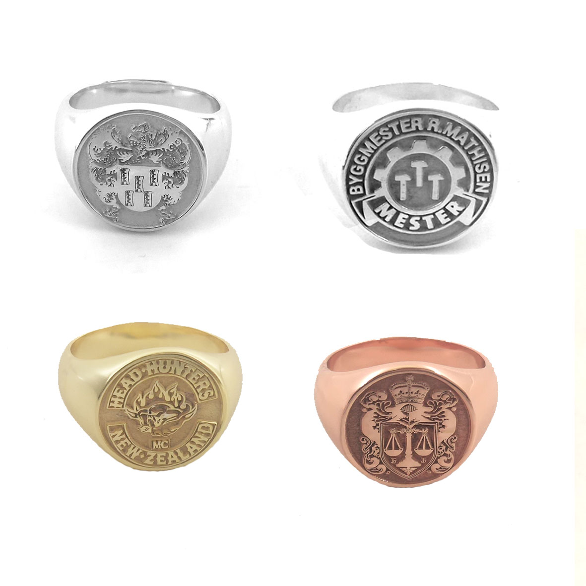 Initial Ring Custom - Custom Engraved 17mm Round Top Ring