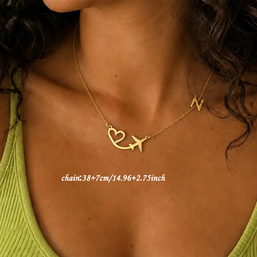 Personalized Heart Airplane In - Name Necklace Custom recensie en prijs