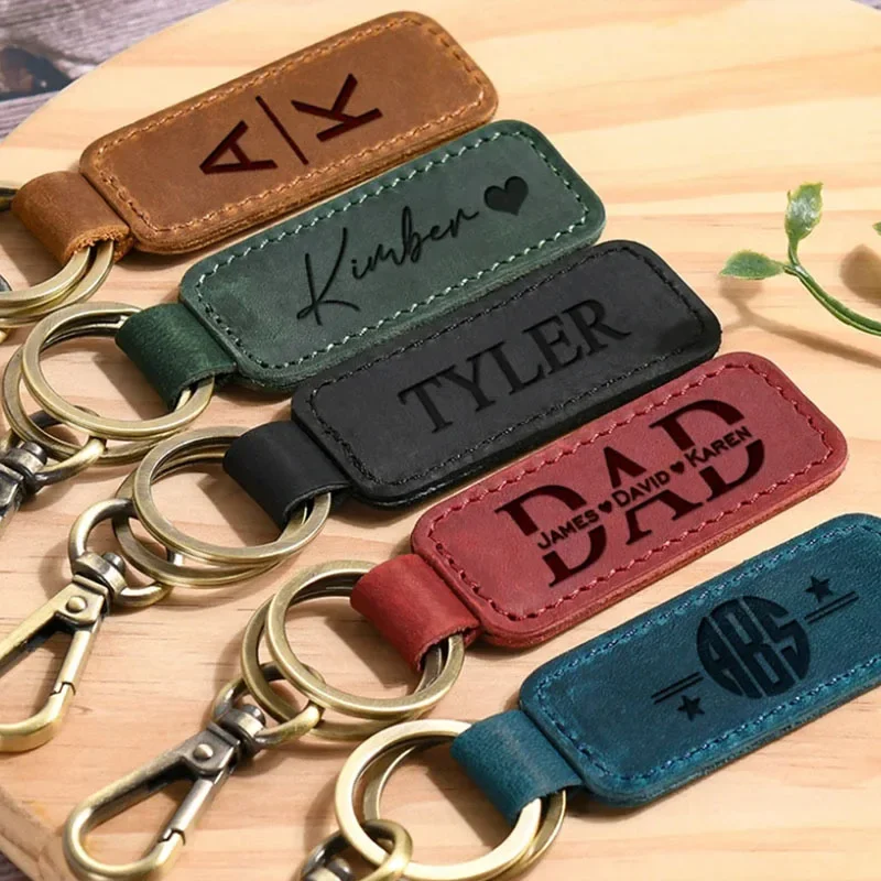 Laser Custom Logo Leather Keyc - Initial Ring Custom recensie en prijs
