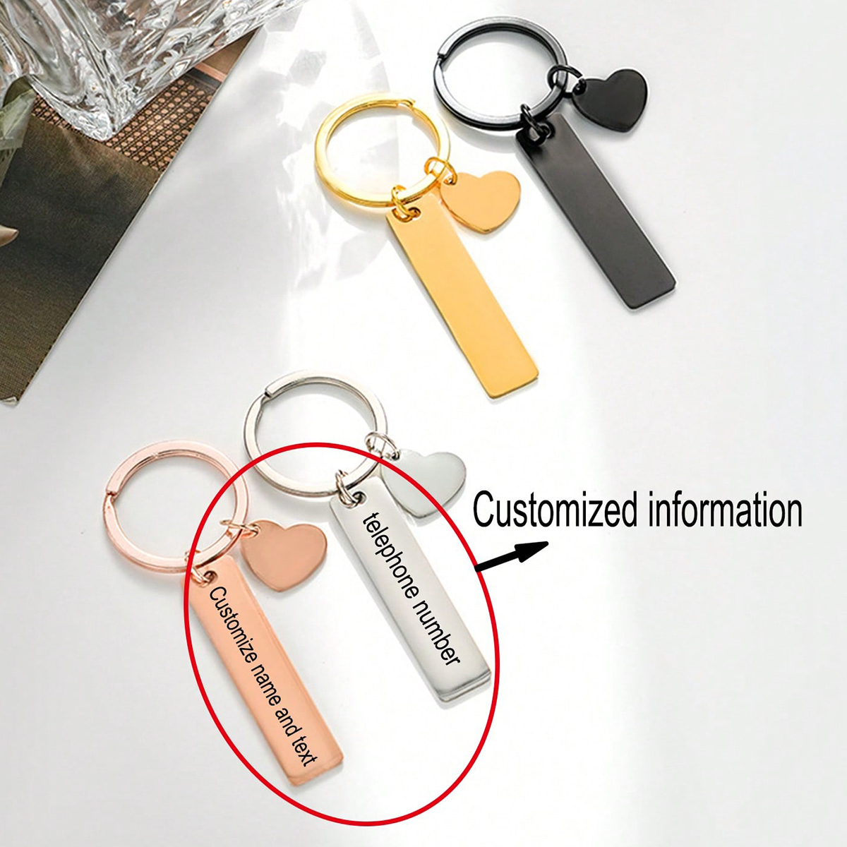 Custom Text Keychain Personali - Initial Ring Custom recensie en prijs