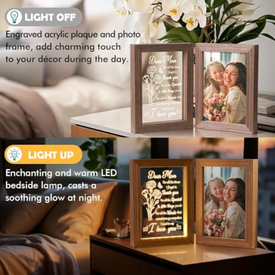 Mom Gifts from Daughters Son C - Engraved Wood Frame recensie en prijs