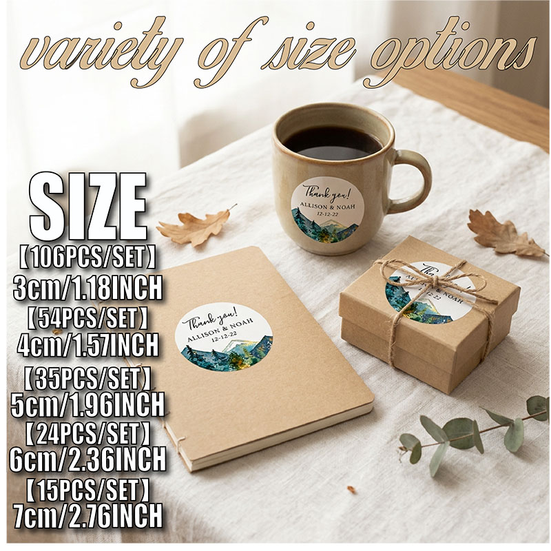 Custom Mountain Logo Round Sti - Personalized Name Box recensie en prijs