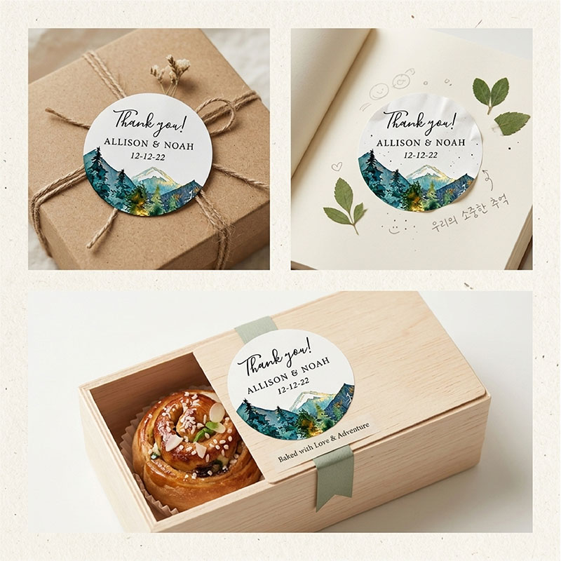 Custom Mountain Logo Round Sti - Personalized Name Box recensie en prijs
