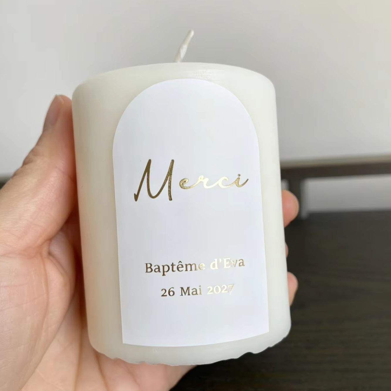 Custom Baptism Candle Merci Th - Personalised Candle Label recensie en prijs