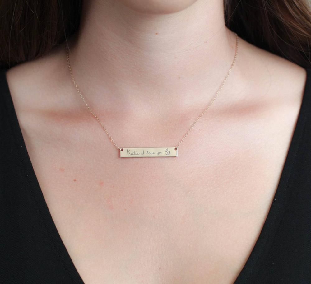 Personalized Custom Actual Han - Handwriting Necklace Bar recensie en prijs