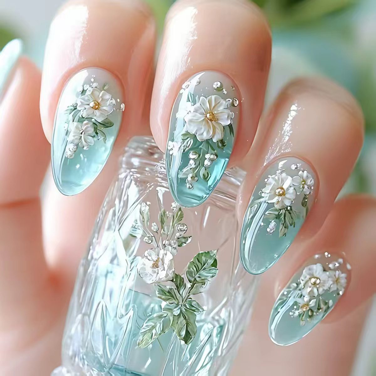 Medium fake nails for women gi - Pressed Flower Art recensie en prijs