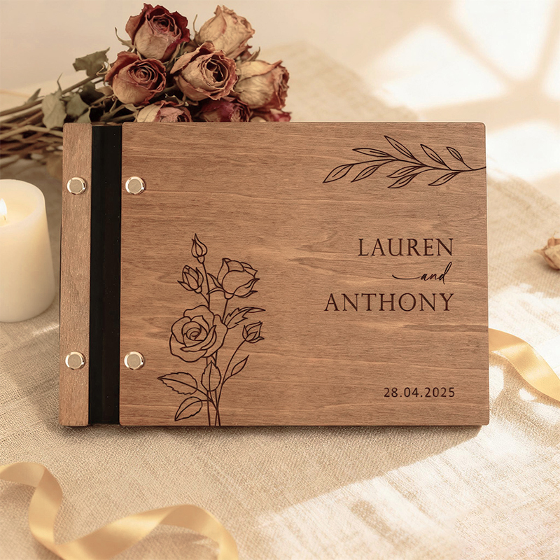 Personalized Wooden Wedding Gu - Custom Photo Book recensie en prijs