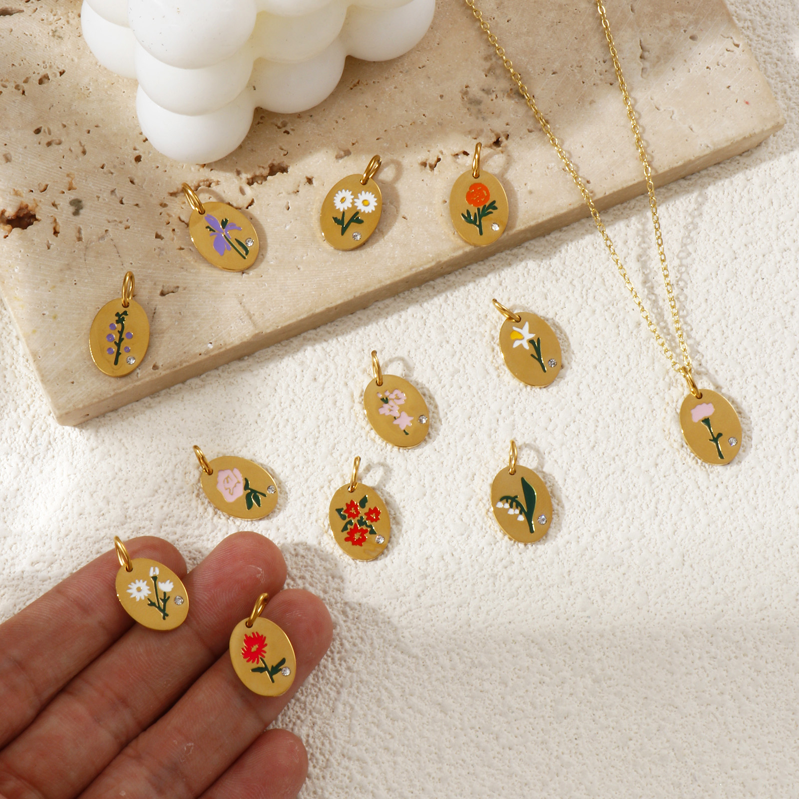 1 Piece 304 Stainless Steel Bi - Birth Flower Necklace recensie en prijs